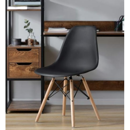 Modern Dining Room Chair - Wooden & Plastic Design